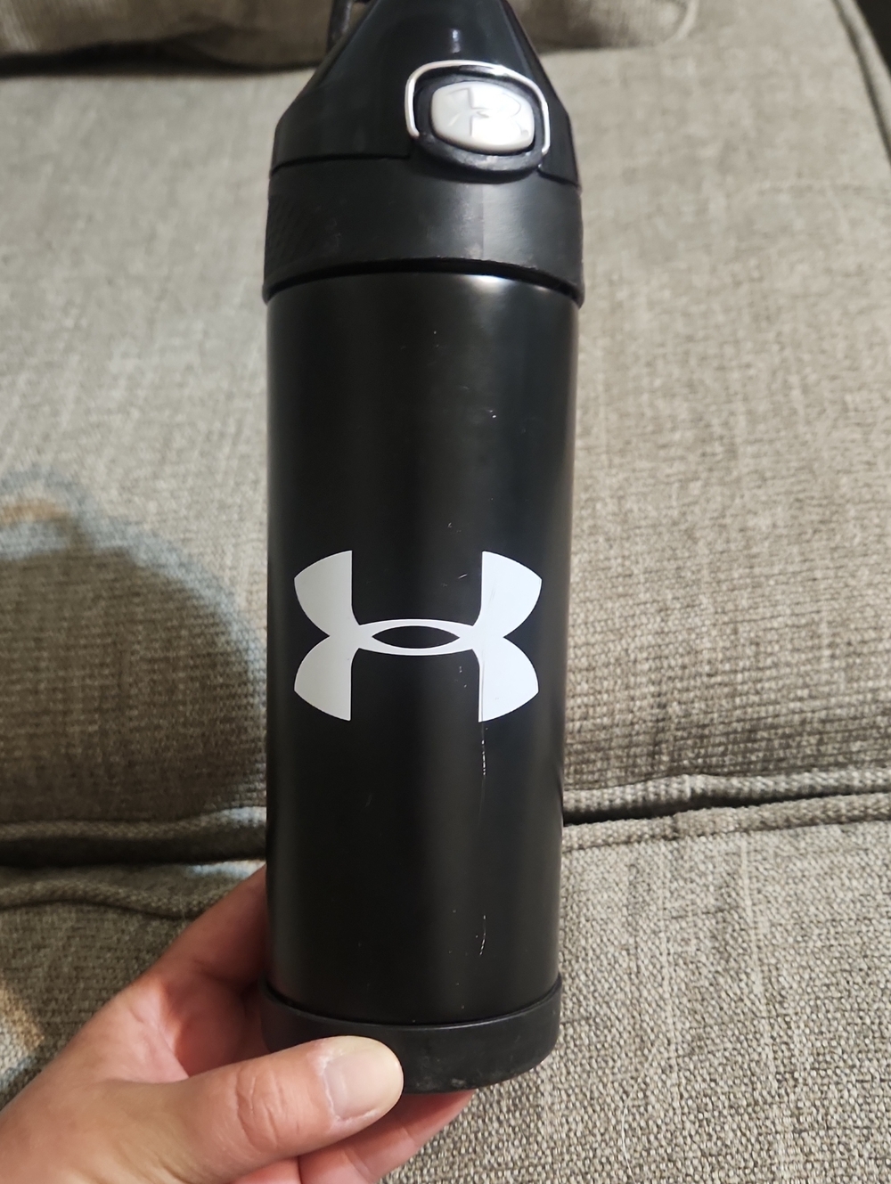 Under Armour Black Water Bottle with White Logo